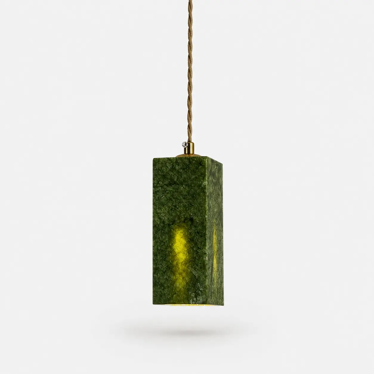 French vintage green jade pendant light