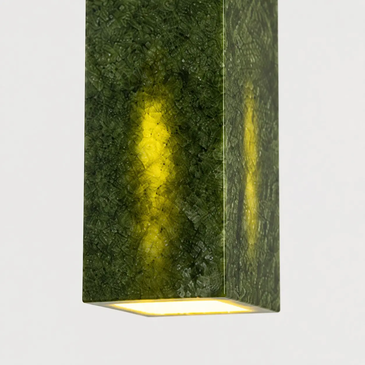 Translucent green jade shade detail