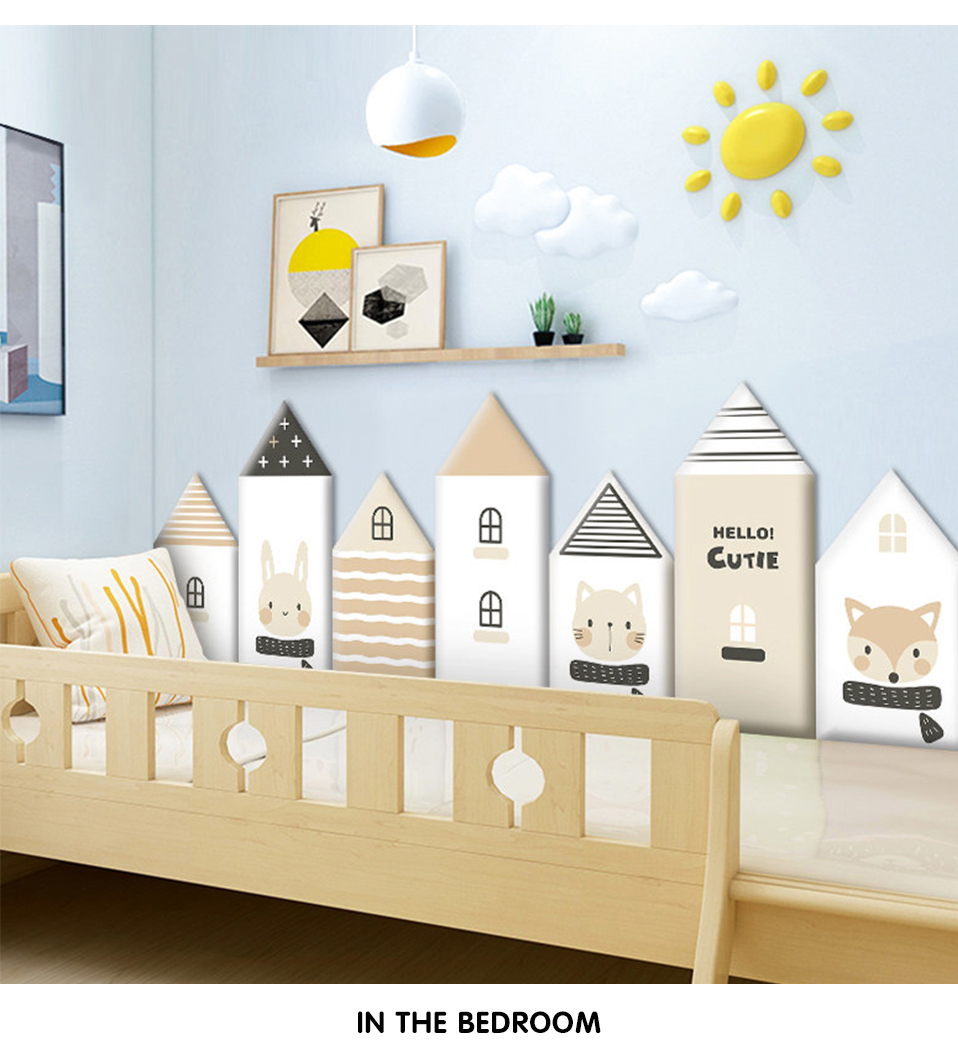 3D Houses Self Adhesive Anti-collision Soft Wall Stickers For Kids Room babiesdecor.myshopify.com
