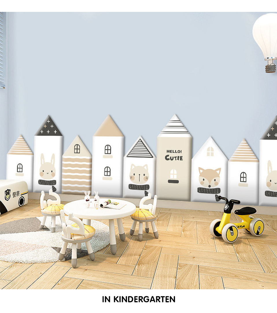 3D Houses Self Adhesive Anti-collision Soft Wall Stickers For Kids Room babiesdecor.myshopify.com