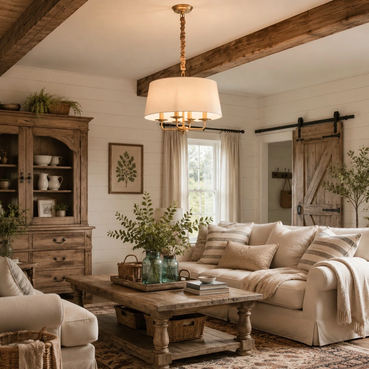 Tela green and brass chandelier in a dining room
