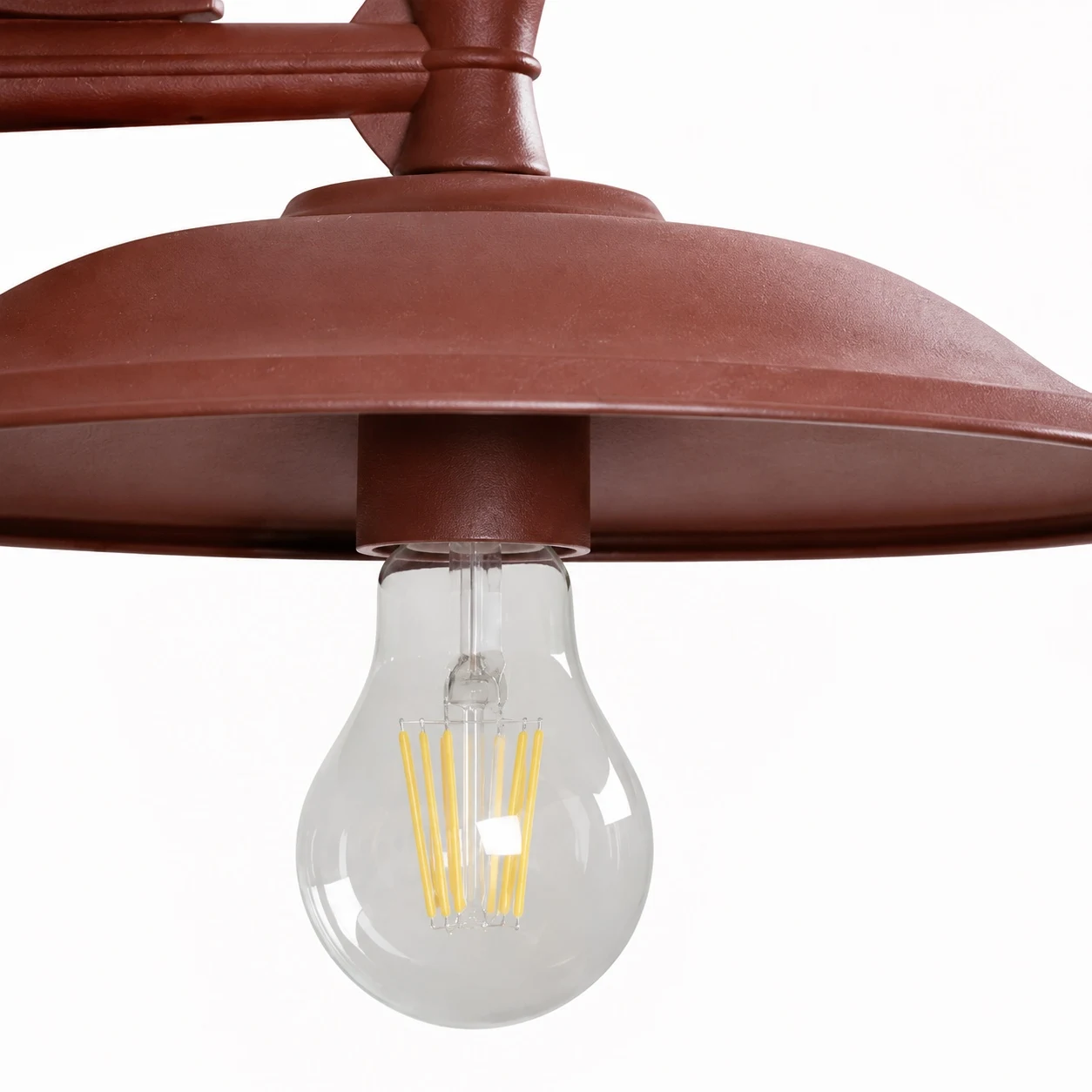Open E27 bulb area beneath the wall lamp shade