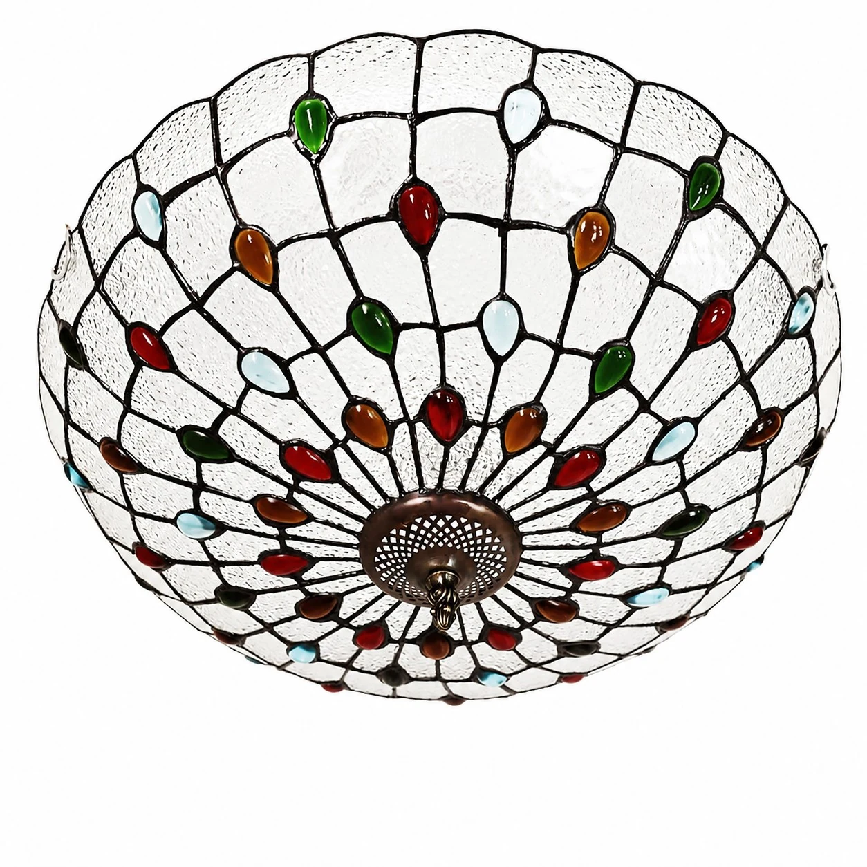 50 cm 3-Light Clear Gem Diamond Clear flush mount light