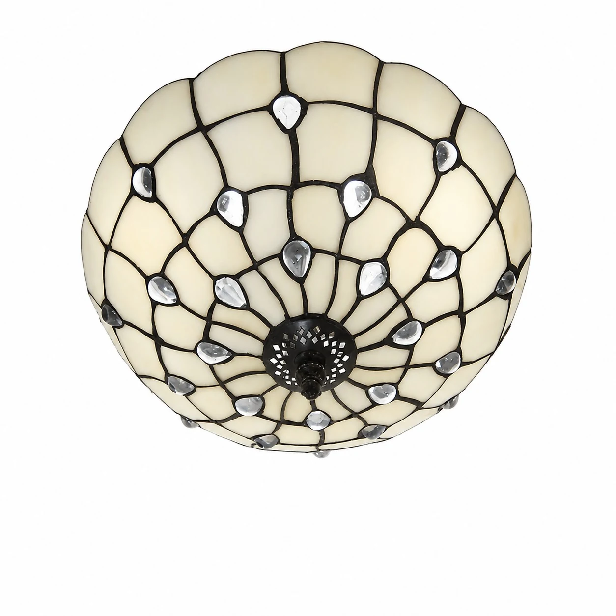 30 cm 2-Light White Beads Silver Shell flush mount light
